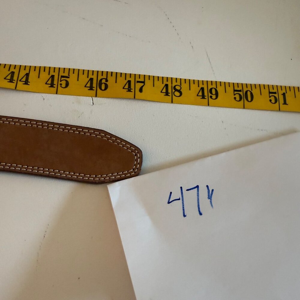 Timberland Genuine Leather Mens Belt With Metal Buckle In Brown Size 42/105 - Picture 9 of 10